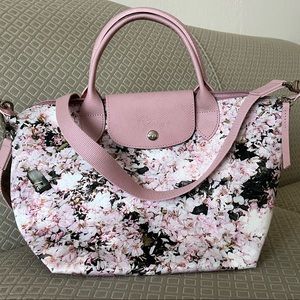 Longchamp Bouquet print le pliage crossbody SMALL